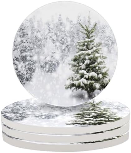 Amazon.com: Whaline Merry Christmas Coasters Set of 4 Watercolor ...