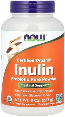 NOW Foods Supplements, Inulin Prebiotic Pure Powder, Certified Or...