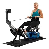 Hop-Sport HS-160WR Hydro Wasser Rudergerät für zuhause klappbar & platzsparend– Wasserrudergerät mit LCD-Computer, 6-Fach regulierbarem Wasserwiderstand inkl. Bodenschutzmatte
