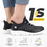 Fitville Damskie Buty Do Chodzenia Extra Wide Slip On Sneakers Lekkie Buty Do Biegania Wygodne Sneakersy Oddychające Rekreacyjne Buty Fitness Slip On Dla Szerokich Stóp Czarny 40 EU X-Szeroki