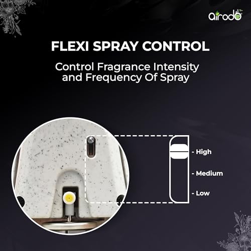 Image of AIRODO Automatic Air Freshener Machine with Refill-(235ml Refill + Machine) Automatic Spray |Oud and Musk |2300 Sprays |3x More Fragrance|Room & Bathroom Automatic Spray (235 ml)