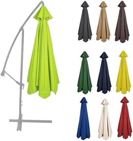 Telone parasole in tessuto di ricambio per ombrelloni da esterno, copertura impermeabile per ombrelloni da 2 m a 3 m, con 6/8 bracci, colore marrone, protezione dalle intemperie