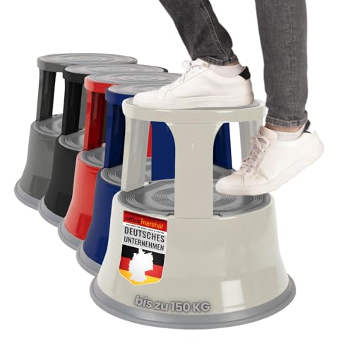 Office Marshal Rollhocker | viele Farben | Kunststoff oder Stahl (Lichtgrau, Metall)