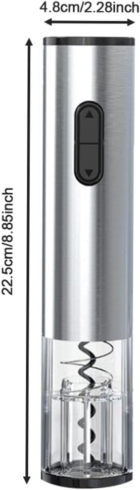Electric Wine Bottle Openers Set, Automatic Corkscrew Opener Battery Powered Motorized Cordless Puller Combo, Electric Wine Bottle Corkscrew Opener with Foil Cutter (Silver, 2PCS, with Light)