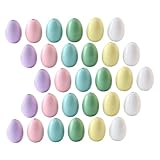 Beavorty Cuentas Sueltas de Madera para Manualidades Diy, 60 Piezas Multicolor Forma de Huevos de Pascua, Perforadas para Pulseras, Guirnaldas y Rosarios, Accesorio Color Aleatorio