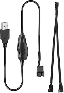 🎁 FREEBIE: Gebildet New 12V PC Fan Power Adapter Cable with Case USB to 3 and 4 Pin Voltage Riser 1 to 2 Splitter Cable with Switch a…