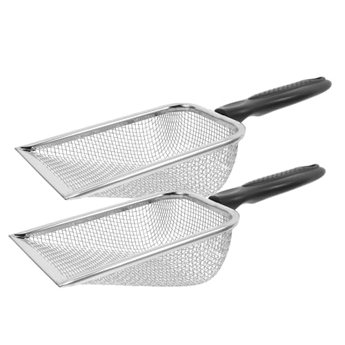 UKCOCO 2 pezzi Spiaggia in Acciaio Resistente con Rete Filtro Sabbia e Conchiglie Multiuso per Spiaggia Giardinaggio e Strumento Pratico e Durevole per Pulizia e Raccolta