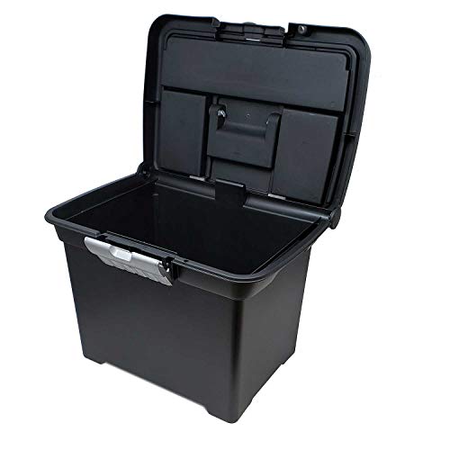 Lavohome Portable File Storage Organizer Box Heavy Duty Sturdy With Lid For Filing Files, Letters,Folders,Spacious-School&Office Supplies-Black #TOP1