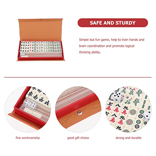 Aboofan Chinese Table Board Game Travel Mahjong Set Travel Mahjong Set 1 Set Chinese Mahjong Game Set Portable Mahjong Plaything For Travel Camping Party Table Games Mini Mahjong Set Lounge Sets #TOP7