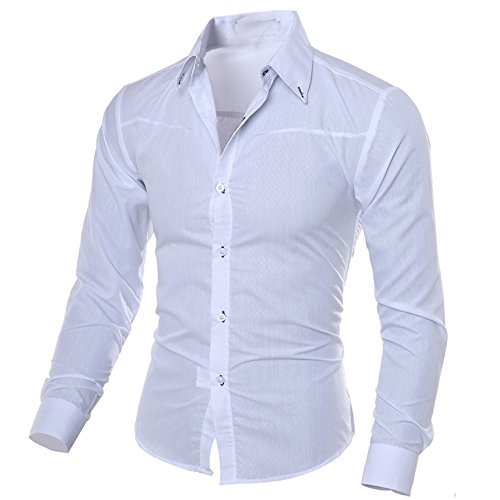MTENG Men's Satin Dress Shirt Slim Fit Silk Casual Wedding Party Long Sleeve Wrinkle Free Tuxedo Shirts