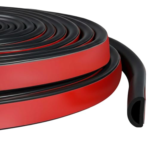 Pangda 26ft Foam Rubber D Shape Seal Strip 0.75" W x 0.38" H Self Adhesive EPDM Rubber Weather Stripping RV Slide Out Seal Heavy Duty Automotive Weather Stripping for Car Truck RV Boat Home