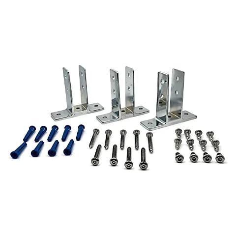 Harris Hardware 15516 Urinal Screen Pack 3 Polished Chrome Die Cast Zamac 2-Ear Urinal Screen Brackets for 1 in. Panels with Fasteners Cover