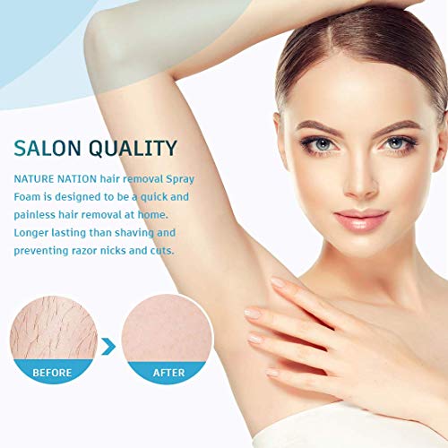 Hair Removal Spray Foam- Nature Nation Hair Removal Cream - Newest Formula With Aloe Vera & Vitamin E - Effective & Painless Depilatory Cream For Women & Men #TOP1