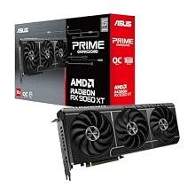 ASUS Prime Radeon RX 9060 XT 16GB GDDR6 OC Edition Graphics Card, PCIe 5.0, HDMI/DP 2.1, 2.5-Slot Design, Axial-Tech Fans, Dual Ball Bearings, Dual BIOS, GPU Guard