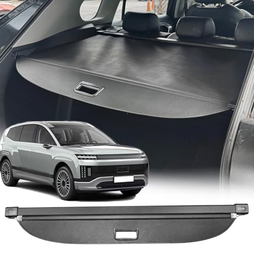 Volcaner Cargo Cover for 2025 2026 Hyundai Ioniq 9 Accessories, (Leather) for Hyundai Ioniq 9 2026 Accessories 2025 Retractable Trunk Cover Shield Shade Privacy Screen Security Shielding Shade