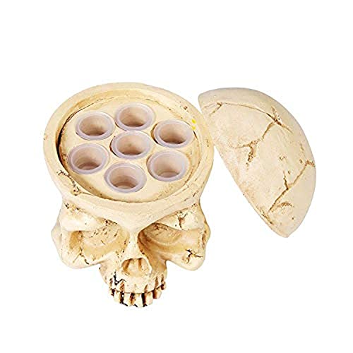 Tattoo Ink Cup Holder,7 Holes Hard Skull Resin Tattoo Ink Cap Cup Holder Stand for Tattoo Supplies Permanent Makeup Tattoo Kit Tattoo Accessory(Skin Color) - Thumbnail 3