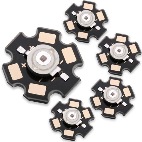 5Pcs 940nm 3W IR LED Chips with Heat Sink