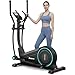 Dripex Crosstrainer für Zuhause, Extrem Leiser Ellipsentrainer mit 16 Widerstandsstufen, Magnetischer Ellipsentrainer mit 38 cm Schrittlänge, 8 kg Schwungrad, Pulssensor und Gerätehalter, Blau