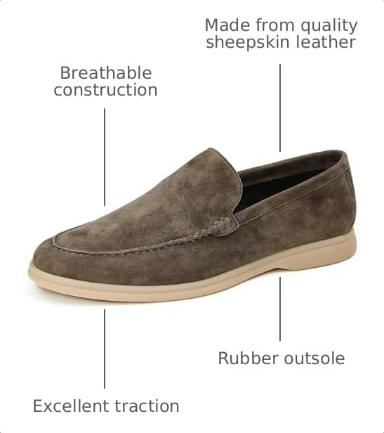Image of Mens Dress Shoes Loafers Slip-Ons Suede Slippers Fashion Casual Business Prom Penny Loafers Boat Walking Summer Shoes