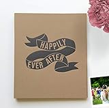 Couples Scrapbook, Happily Ever After Book, 130 pgs, Couples Adventure Book Album | for Wedding Advice Cards, Date Idea Cards, Rustic Couples Book Photo Guest Book Outdoor Wedding Decorations,Kraft