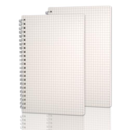Image of A5 Squared Paper Notebook 2 Pack, 120 Pages/ 60 Sheets, Grid Spiral Notepad