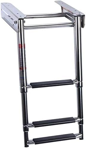 Miniatura 7 de Marinebaby 34 escalones debajo de la plataforma de la diapositiva del soporte de la escalera de embarque del barco, escalera marina telescópica del