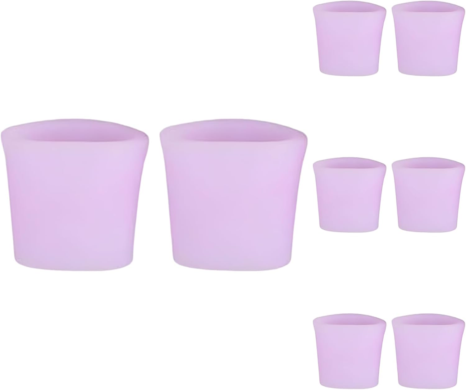 16 Pcs Toe Protectors, Silicone Sleeves for Foot Comfort, Soft Conical Gel Caps, Purple Breathable Toe Protectors for Running and High Heels, Cuttable, Reusable, for Smaller Toes