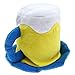 TOYANDONA Bierkrug Hut mit Henkel Plüsch Neuheit Hoher Party Bierhut Partyhut für Damen Herren Junge Mädchen Oktoberfest Fasching Karneval Mottopartys Cosplay Kostüm Zubehör Blau Weiß Gelb