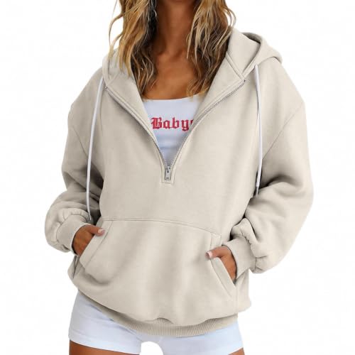 Image of women's jumpers - oversized jumper smart casual outfits loungewear sets activewear tracksuit full set fleece top quarter zip fleece tunic tops blouses knitwear cardigans coatigan Beige