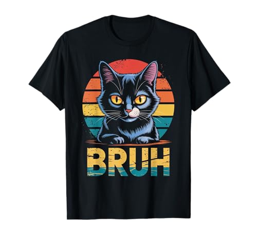 Funny Cat Bruh For Teens Boys Girls Men Women Vintage Retro T-Shirt