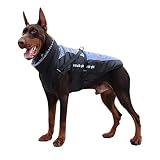 Manteau d'hiver pour Chien avec Harnais Imperméable, Vêtement pour Chien Hiver Veste Chien Chaud Sport Coupe-Vent en Coton Veste Réfléchissante Extérieur pour Moyen Gros Chiens Argent Bleu 6XL