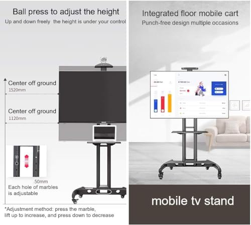 Soporte móvil para TV con altura ajustable y giro universal miniatura 5