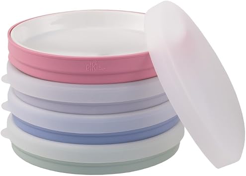 Elk and Friends Kids/Toddler 7.8" Porcelain Plates + Sleeves + Lid | 4pk