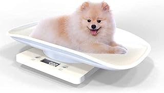 Mini bilancia per animali domestici, bilancia digitale per animali domestici con retroilluminazione multifunzione e comoda piattaforma curva per misurare il peso di cani e gatti di piccola taglia