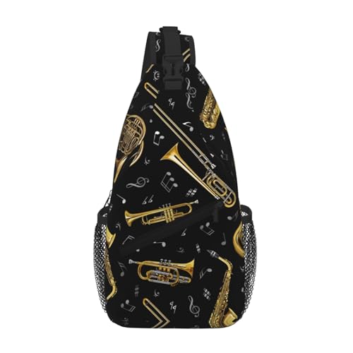FSCEV Instrumentos musicales cruzados en el pecho bolsa de hombro diagonal senderismo casual mochila para hombres y mujeres