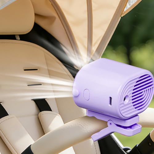Ventilador personal con clip morado que elimina el calor en el hogar 7