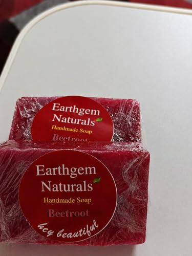 Image of EARTHGEM Beetroot and Goat Milk Charcoal Soap Combo Glow Detox Deep Cleansing Bathing Bars Smooth Healthy Skin Care Routine | 100 Each