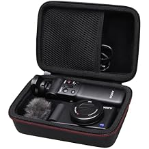 L LTGEM Camera Case Compatible with Sony ZV-1F / ZV-1 / ZV-1 II Vlog Digital Camera, Tripod, Microphone and Vlogger Accessory Kit, Black+Gray