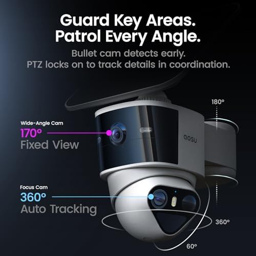 aosu T2 Pro 3K Dual Cam Security Camera Wireless Outdoor, Solar Powered — view 8