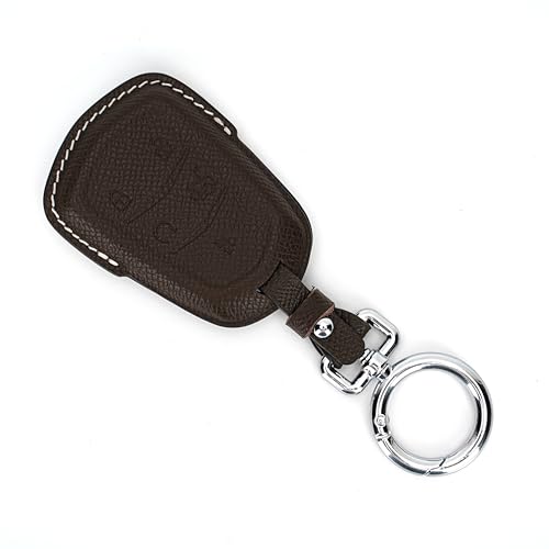 CISUI Leather Key Fob Cover with Keychain, Compatible with Cadillac XT4 XT5 XT6 Escalade ATS CT6 CTS XTS SRX (5-Button) (Dark Brown) by CISUI - Image 8