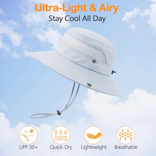 Kids Sun hat for Girls Boys Outdoor Breathable Sun Protection UPF 50+ Cap Wide Brim Summer Beach Bucket hat2