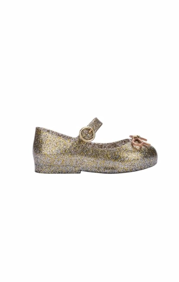 Mini Melissa Sweet Love Bb Toddler's Shoe Gold/Silver Glitter, Size 7 by mini melissa - Image 2