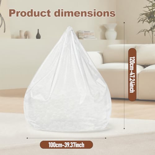 RANJIMA Innenbezug für Sitzsac, Innenbezug des Sitzsacks Sitzsackhülle Futter Ohne Füllung Sitzsack Taschentücher Ersatzbezu Sitzsackhülle Ersatzbezug für Stoff Sofa DIY Lazy Bag, Weiß XL