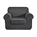 CHUN YI 2-Piece Jacquard Polyester Spandex Sofa Slipcover (Chair, Light Gray)