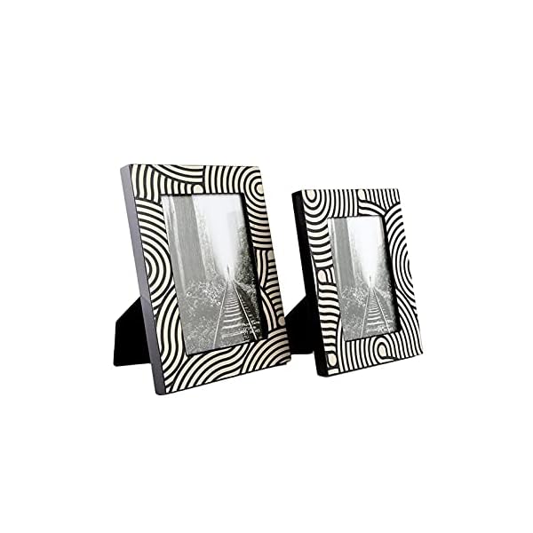 Chtom Foto- Display Modern-Modell-Raum-Foto- Rahmen Nachttisch schwarz- weiß Zebra-Muster-Fotorahmen-Studie- Schlafzimmer Einfache kreative Set-Stand-Bilder-Tabletop-Anzeige – Bild 7