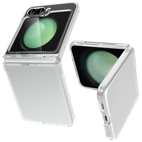 BOOLAKOS for Samsung Galaxy Z Flip 5 Case, Clear Slim Thin Protective Phone Cases, Transparent Shockproof Case for Z Flip5 Cover