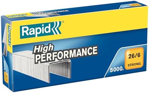 Rapid 26/6 mm Galvanized Strong Staples with 30 Sheet Capacity (Pack of 5000)