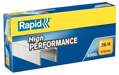 Image of Rapid 26 /6 mm Galvanized Strong Staples with 30 Sheet Capacity (Pack of 5000)