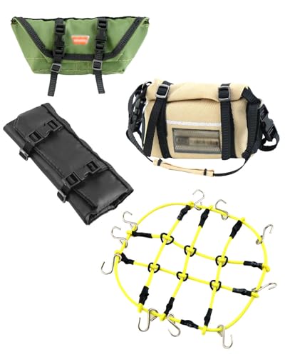 Image of RC Upgrade Parts for 1 /18 TRX4M 1 /24 SCX24,Crawler Car Decoration Simulation Decoration Luggage Net /Simulation Decorative Package,Luggage,Sleeping Bag(Pitch Green,Desert Yellow,Black)