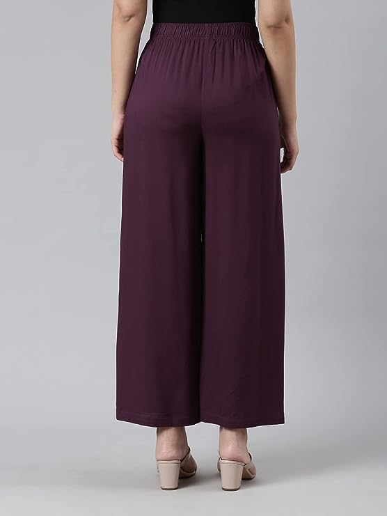 Image of Fancy Star Women Super-Combed Cotton and Rayon Solid Full Length Regular Palazzo